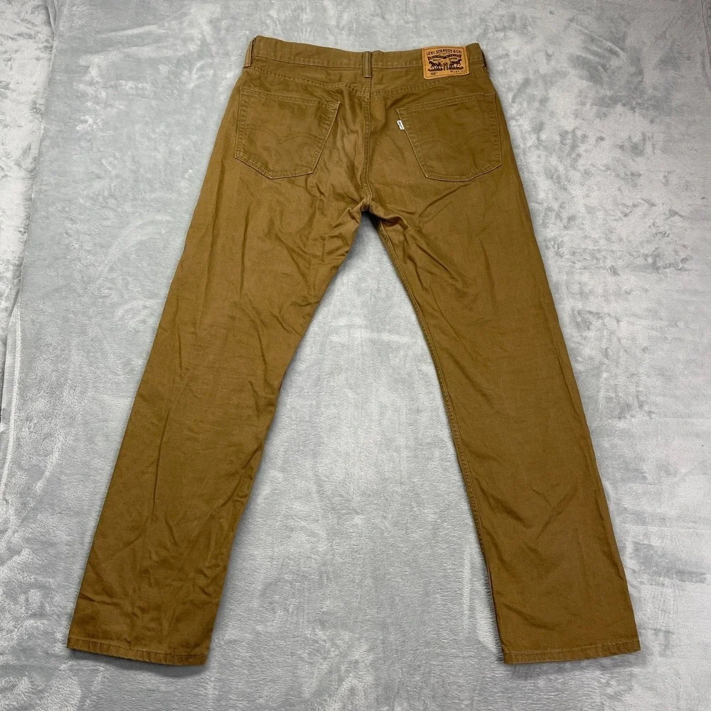 Levi's 505 Pants Mens 34x32 Brown Regular Fit Workwear Straight‎ Leg Outdoor